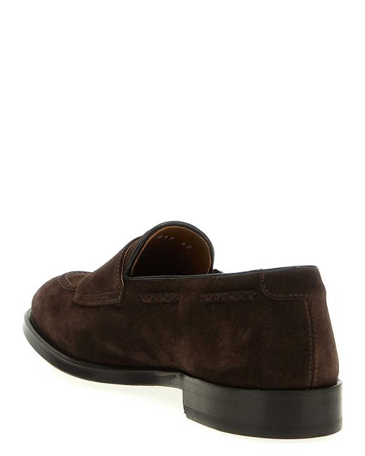 Doucal's Brown Suede Derby Straps for men
