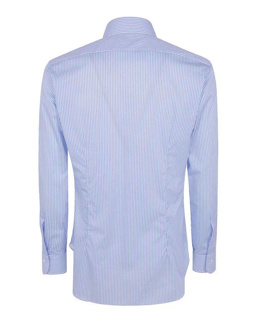 Barba Napoli Blue Classic Stripes Shirt for men