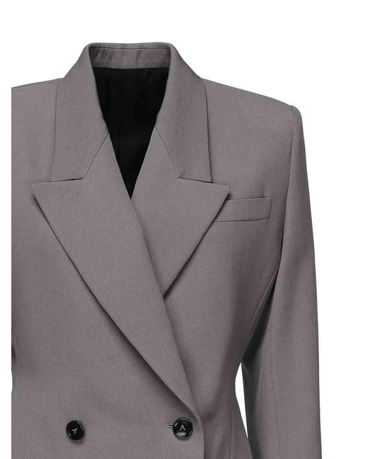 Alaïa Gray Tailored Double-Breasted Jacket