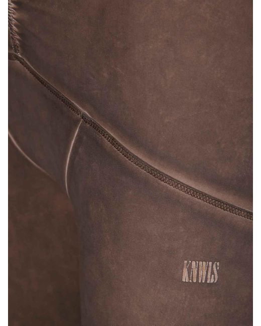 KNWLS Brown Low Waisted Over Dyed Jersey Shorts