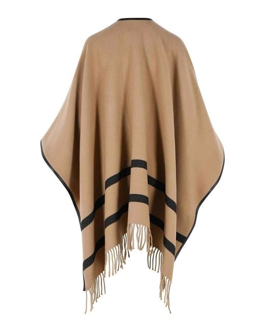 Max Mara Natural Aris Camel Jacquard Wool Poncho