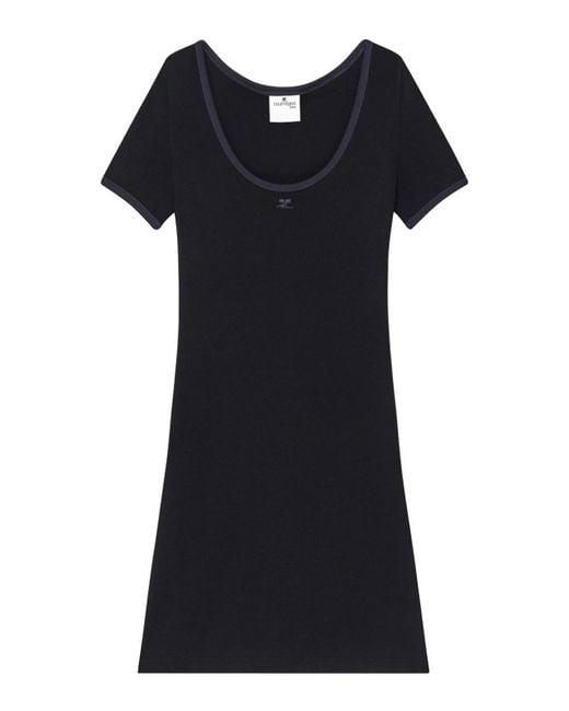 Courreges Black Fitted Mini Dress