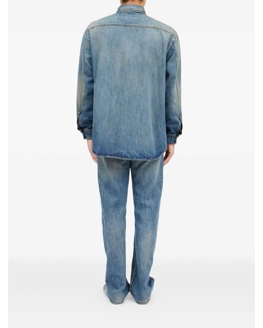 MM6 by Maison Margiela Blue Denim Shirt With Pocket for men