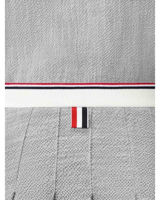 Thom Browne Gray Pleated Tweed Skirt