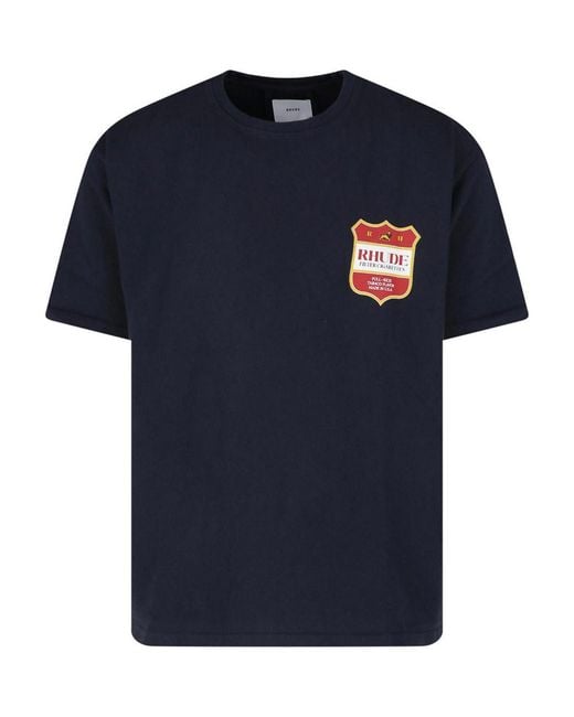 Rhude Blue Logo T-Shirt for men