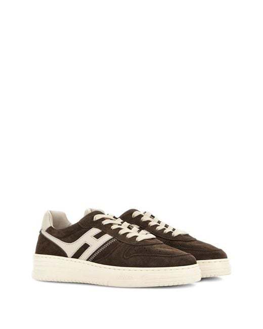 Hogan Brown H630 Leather Sneakers for men