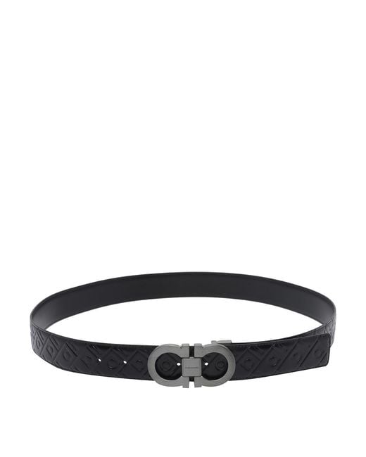 Ferragamo Black Adjustable And Reversible Gancini Belt for men