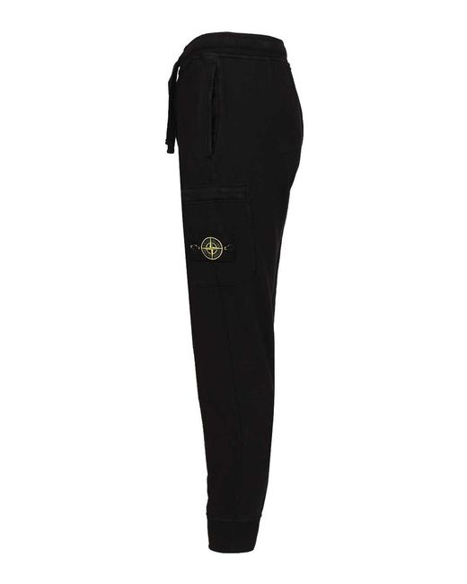 Stone Island Black Fleece Jogger Pants for men