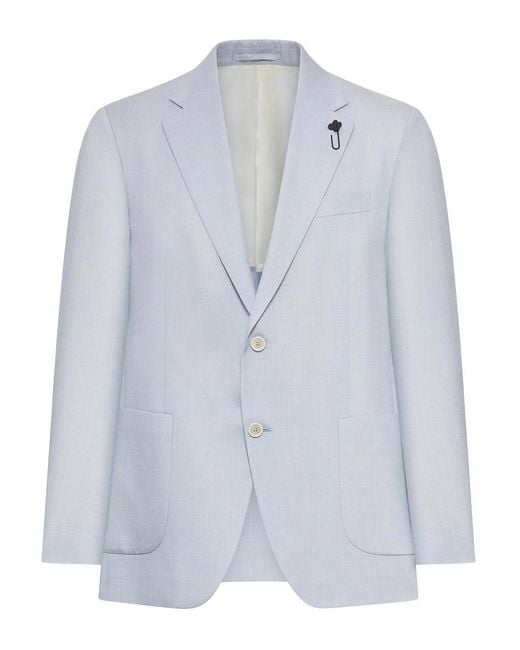 Lardini Blue Single-Breasted Tailored Blazer for men