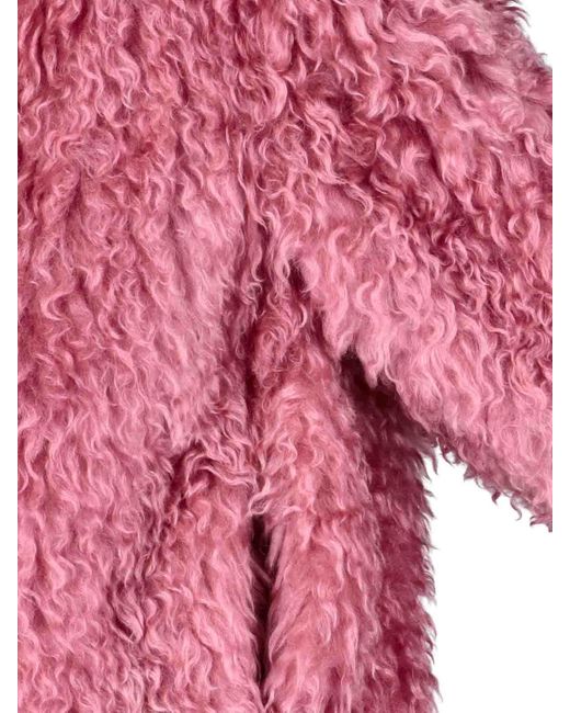 BECAGLI Pink Fur Effect Coat