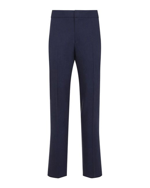 Zegna Blue Oasi Linen Pants for men
