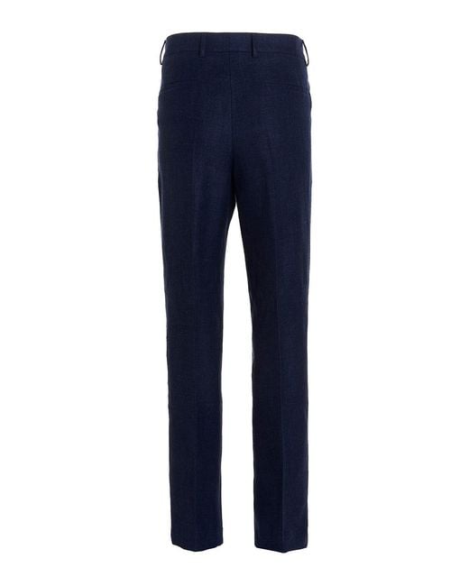 Brunello Cucinelli Blue Linen Blend Suit for men