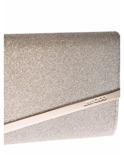 Jimmy Choo White Emmie Platinum Color Shoulder Bag