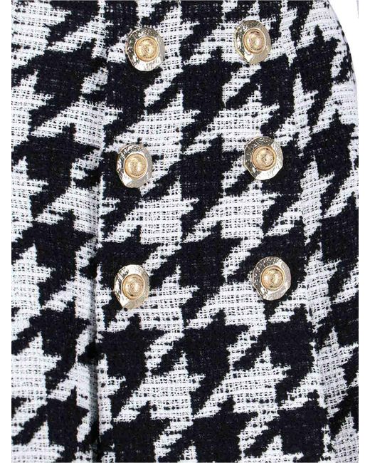 Balmain Black Mini Pied De Poule Skirt