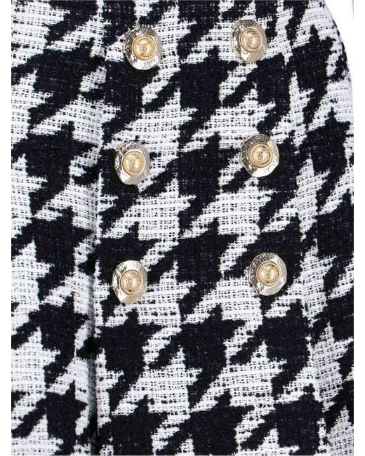 Gonna Mini Pied De Poule di Balmain in Black