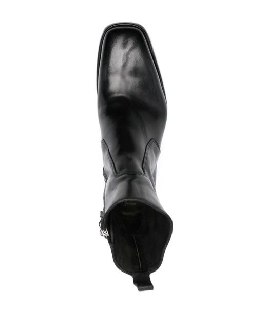 Premiata Black Soldatino Side Zip Texan Boots for men