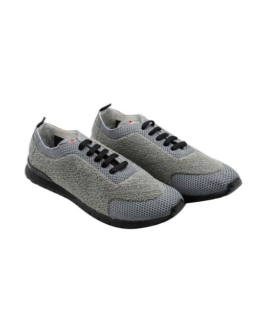 Kiton Gray Tech Fabric Sneakers for men