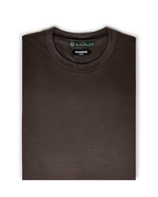 Franzese Collection Brown Capital Crew Neck T-Shirt for men