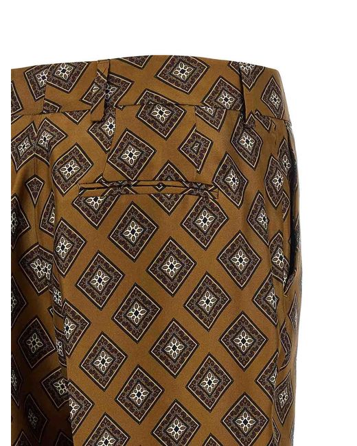 Alberto Biani Brown Tie-Print Pants