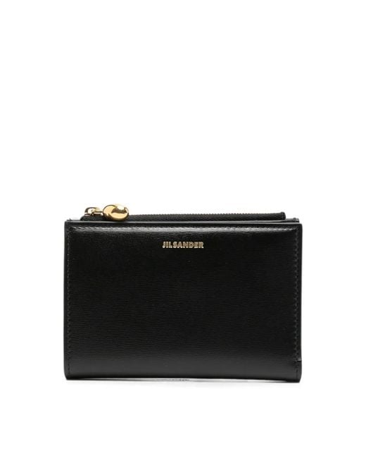 Jil Sander Black Leather Wallet