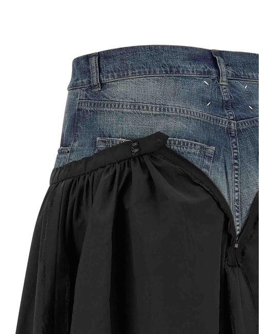 Maison Margiela Black Denim Insert Skirt