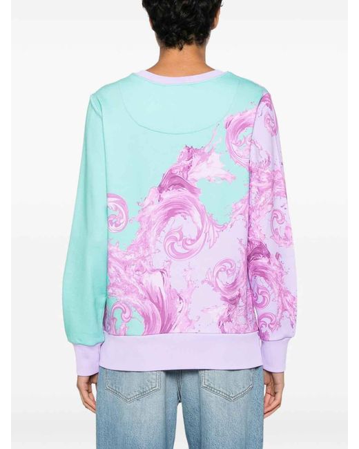 Versace Jeans Pink Light Sweatshirt With Graphic Print