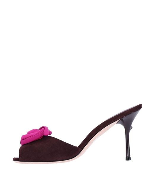 Roger Vivier Purple Rose Vivier Mules