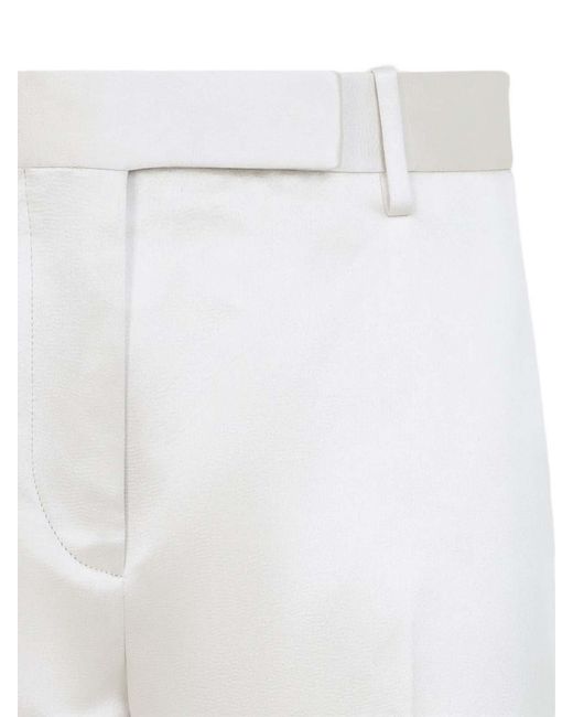 Tom Ford Gray Cotton And Silk Blend Trousers