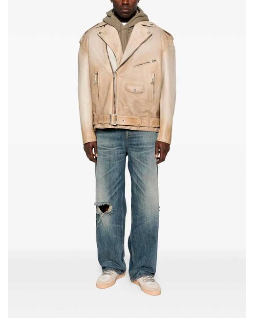 Golden Goose Deluxe Brand Natural 'Journey' Leather Jacket for men