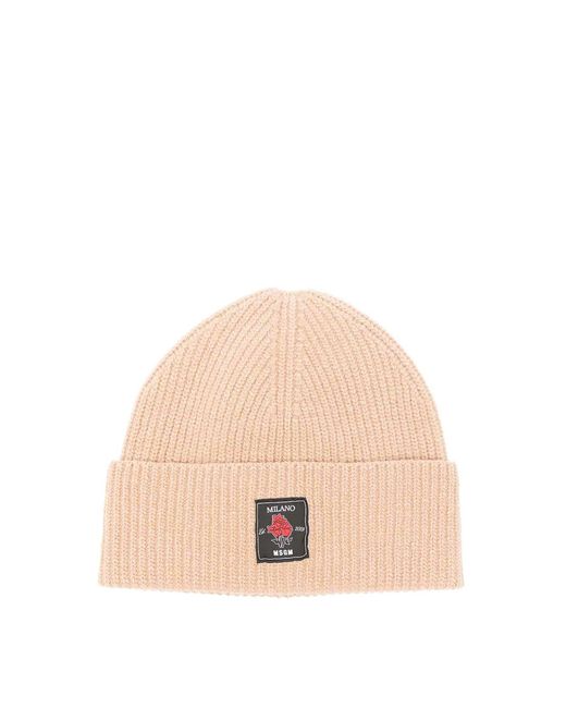MSGM Natural Beanie for men