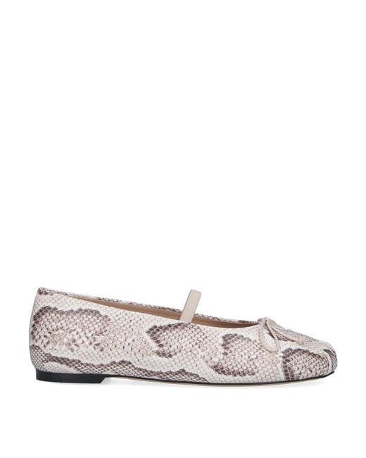 Stuart Weitzman White Prima Bow Ballet Flats
