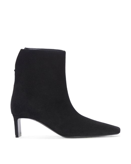 Khaite Black Suede Ankle Boots