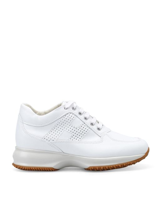 Hogan White Interactive Drilled H Sneakers
