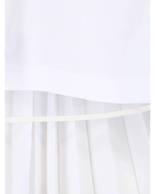 Sacai White Pleated T-Shirt