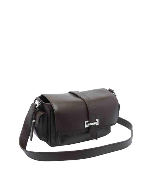 Hogan Black Small Flap Crossbody Bag