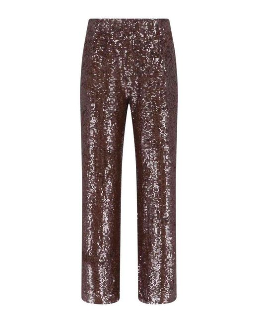 P.A.R.O.S.H. Brown Sequined Trousers