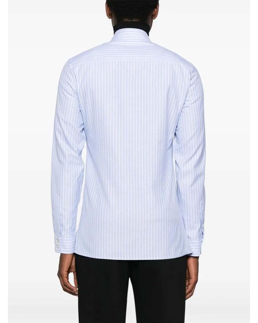 Valentino White 'Si00' Striped Oxford Shirt for men