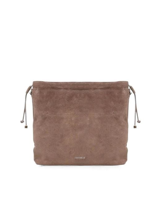 Coccinelle Brown Handbag Suede Le/Smooth Le Warm Ta/Warm Ta