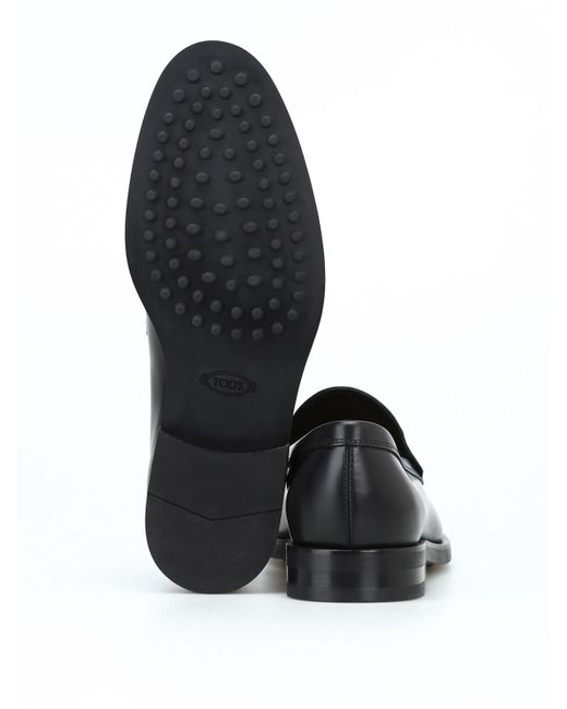 Tod's Black Leather Formal Loafers for men