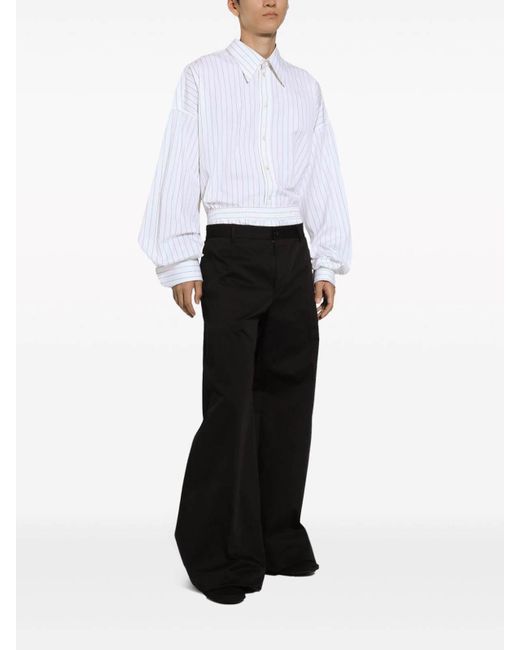 Dolce & Gabbana White Striped Shirt for men