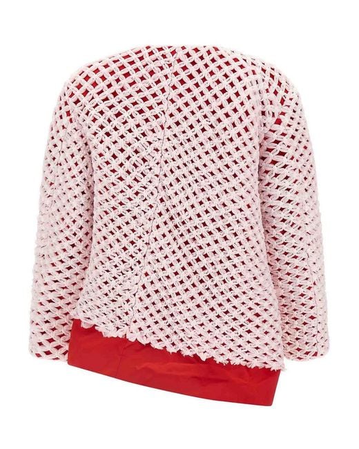 Comme des Garçons Red Tulle Weave Blazer
