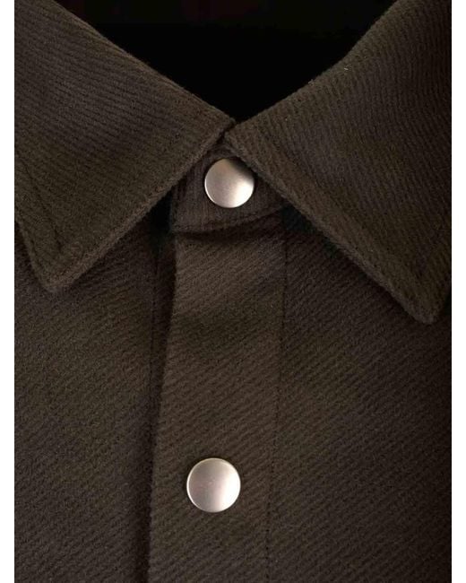 Rick Owens Black Wool Shirt Jacket for men