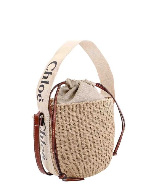 Borsa A Secchiello Rafia di Chloé in Metallic