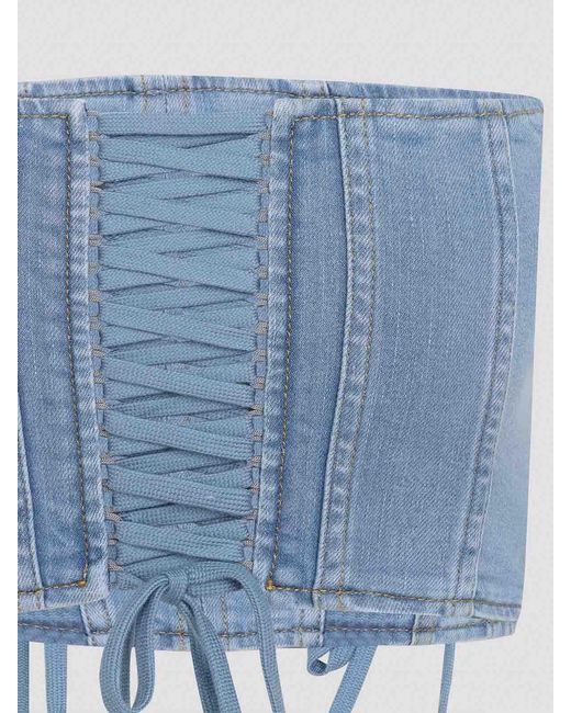 Elisabetta Franchi Blue Corset Top