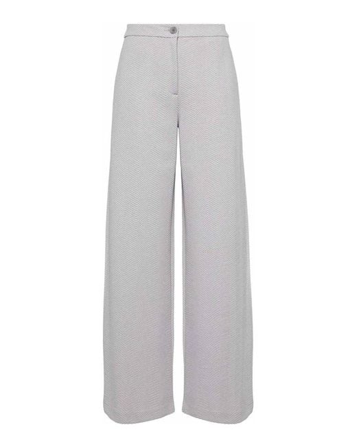 Emporio Armani Gray Wide-leg Trousers