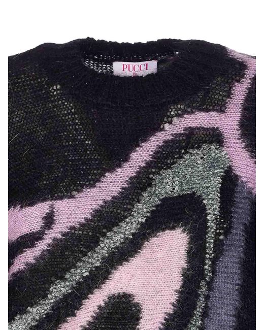 Emilio Pucci Black Marble Texture Sweater