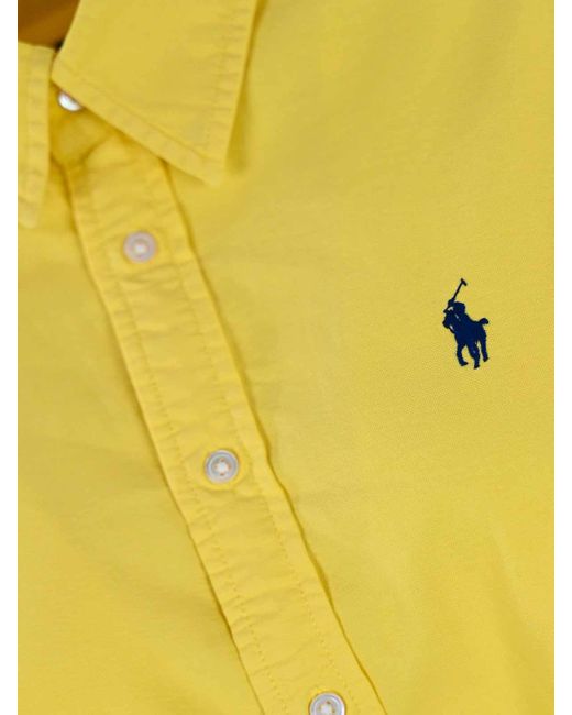 Polo Ralph Lauren Yellow Shirt Dress With Pony Logo