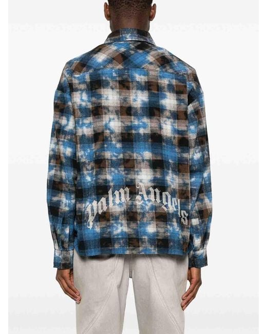 Palm Angels Blue Shirt for men