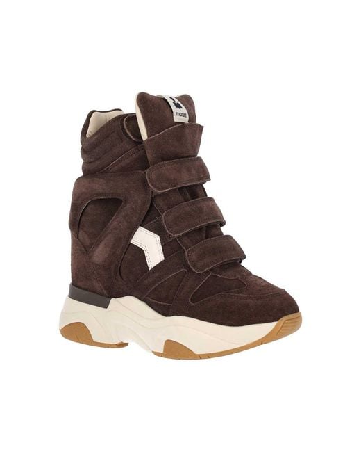 Isabel Marant Brown Balskee Wedge Sneakers