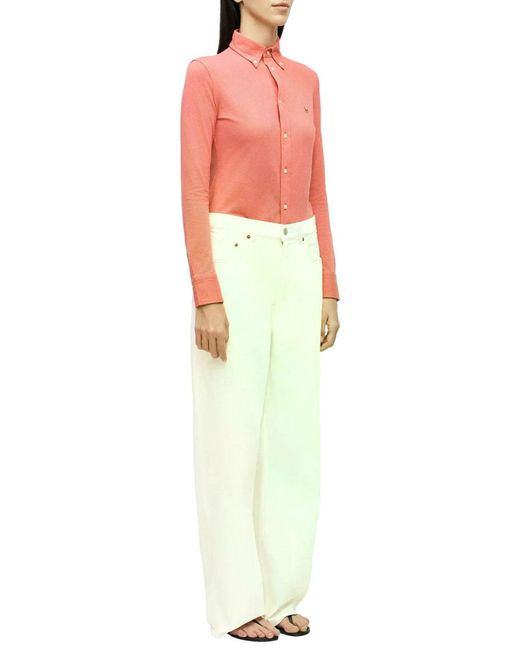 Ralph Lauren White Woven-Wide Leg-Pants-3X1 Rigid